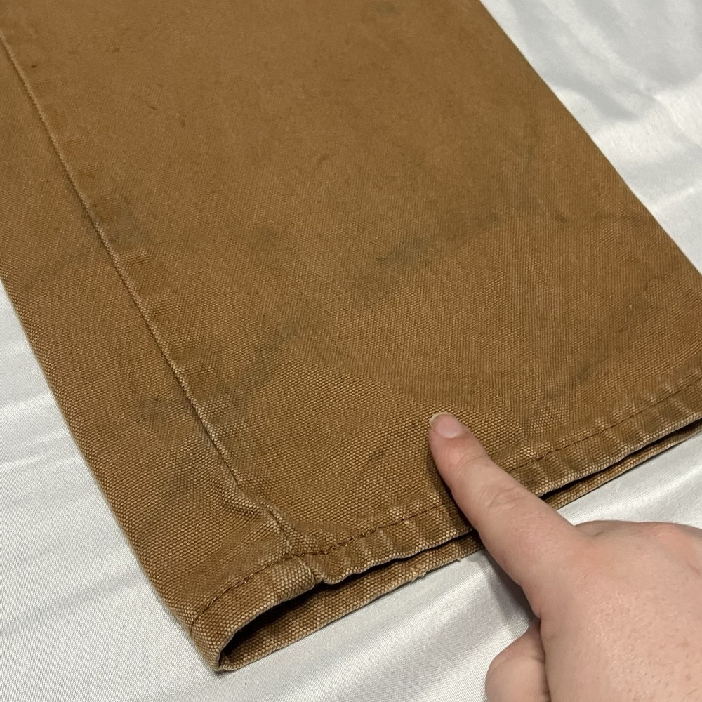 Vintage Dickies Carpenter Pants Mens 36x34 Brown Canvas Faded Utility Grunge - Picture 8 of 12